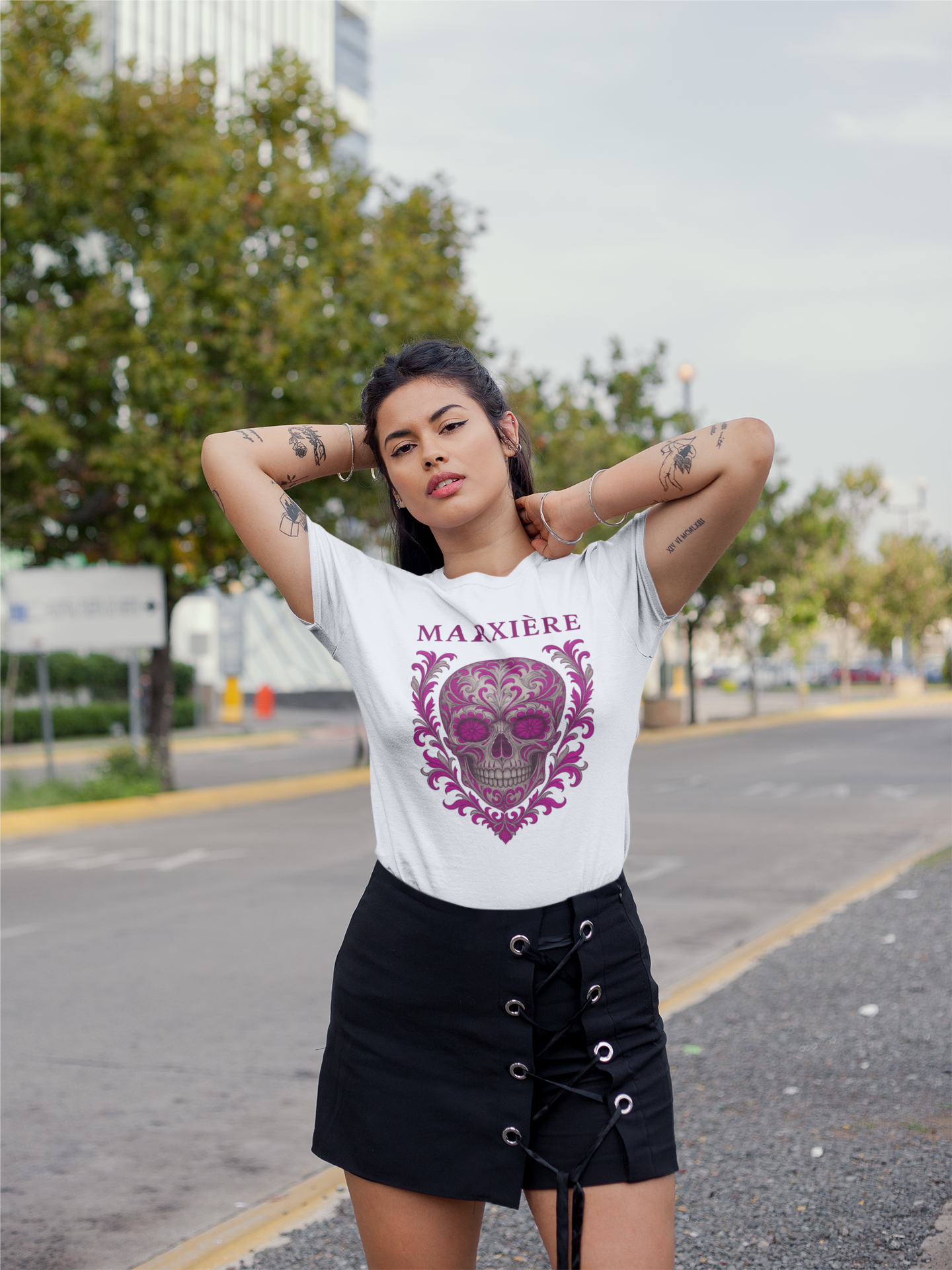 MARXIÈRE Damenshirt - „Fleur du Crâne“ - MARXIÈRE-Fashion