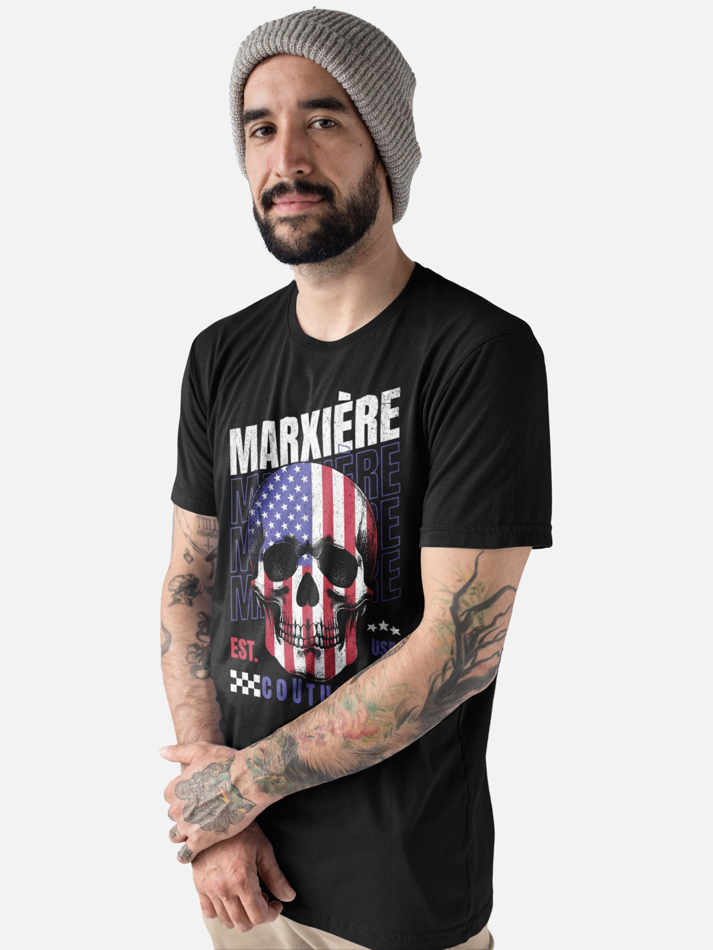 MARXIÈRE Herrenshirt - USA Skull - MARXIÈRE-Fashion