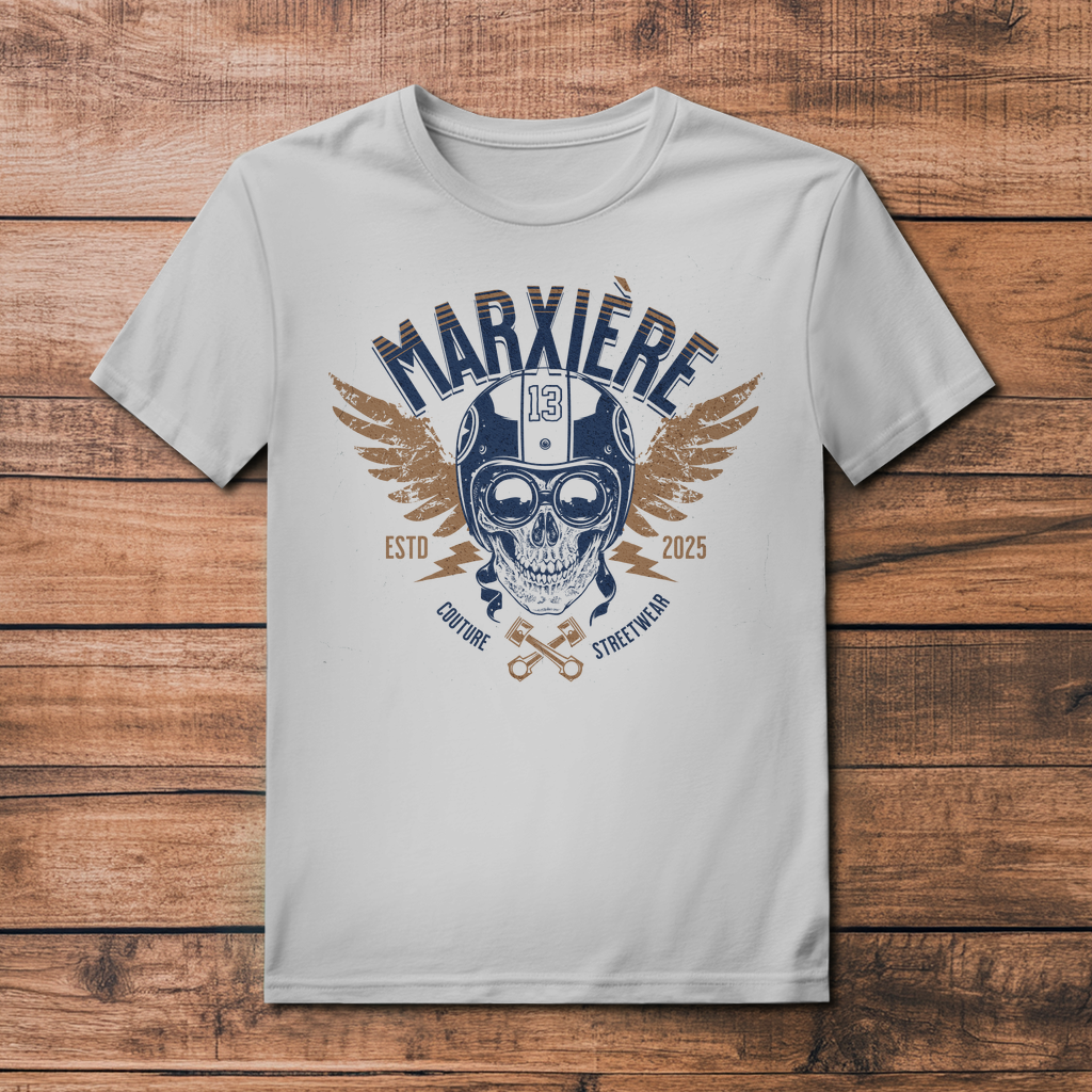 MARXIÈRE Unisex T-Shirt - Skull Racing Wings - MARXIÈRE-Fashion
