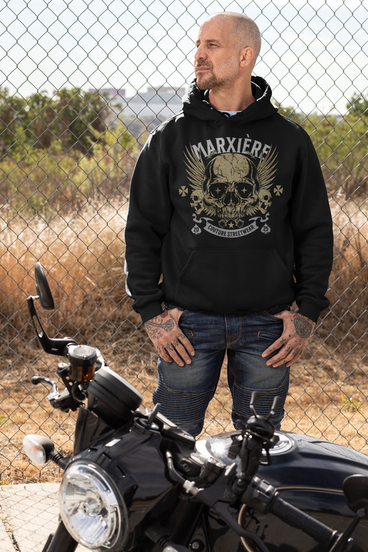MARXIÈRE Herren - “COUTURE STREETWEAR” HOODIE – Ride Loud. Dress Louder.
