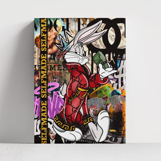 Couture Rabbit Selfmade – Street Art Luxury Canvas Poster