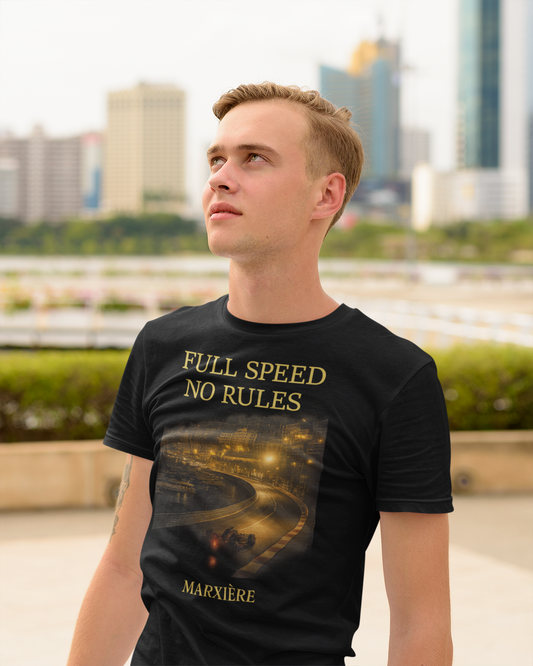 Herren T-Shirt „FULL SPEED – NO RULES“ – MARXIÈRE MONACO GP Collection - MARXIÈRE-Fashion