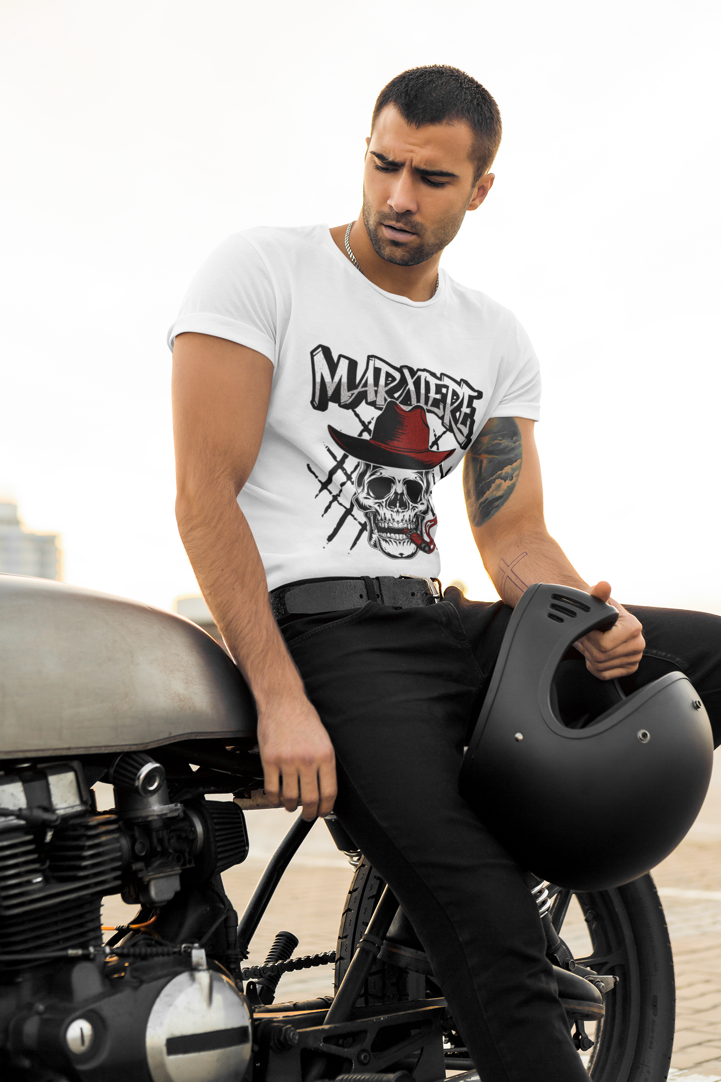 MARXIÈRE Unisex T-Shirt - Red Hat Skull - MARXIÈRE-Fashion