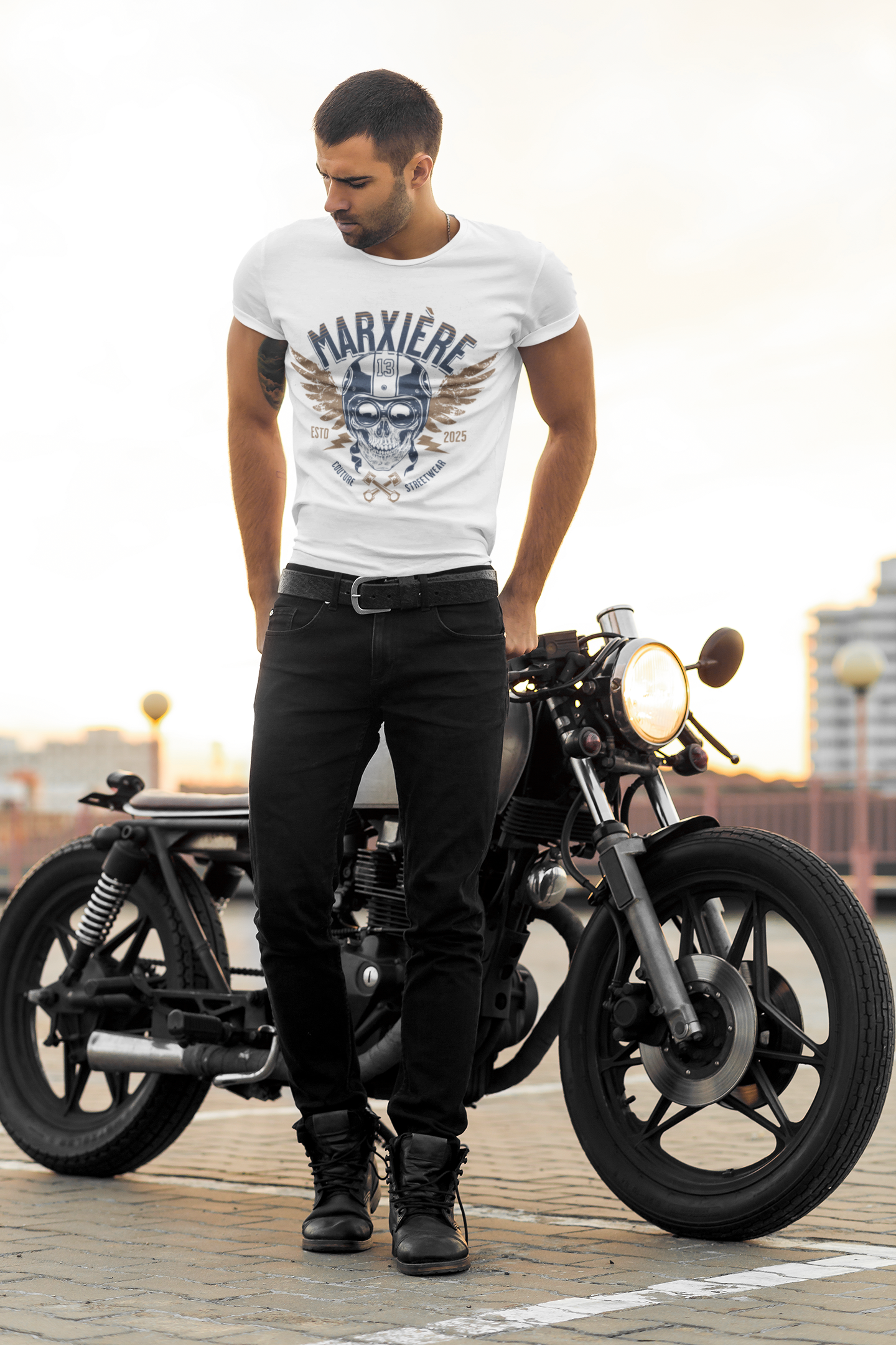 MARXIÈRE Unisex T-Shirt - Skull Racing Wings - MARXIÈRE-Fashion