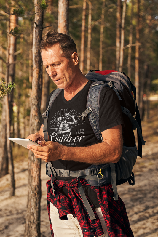MARXIÈRE Herren T-Shirt Wanderer Outdoor in Schwarz – Streetwear mit Charakter